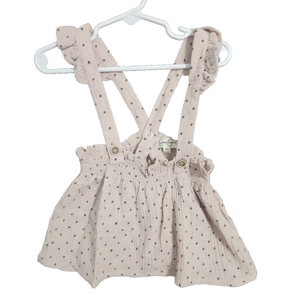 Jessica Simpson Girls Baby Infant 18 Month Overall Skirt Only Tan Pokka Dot NWOT